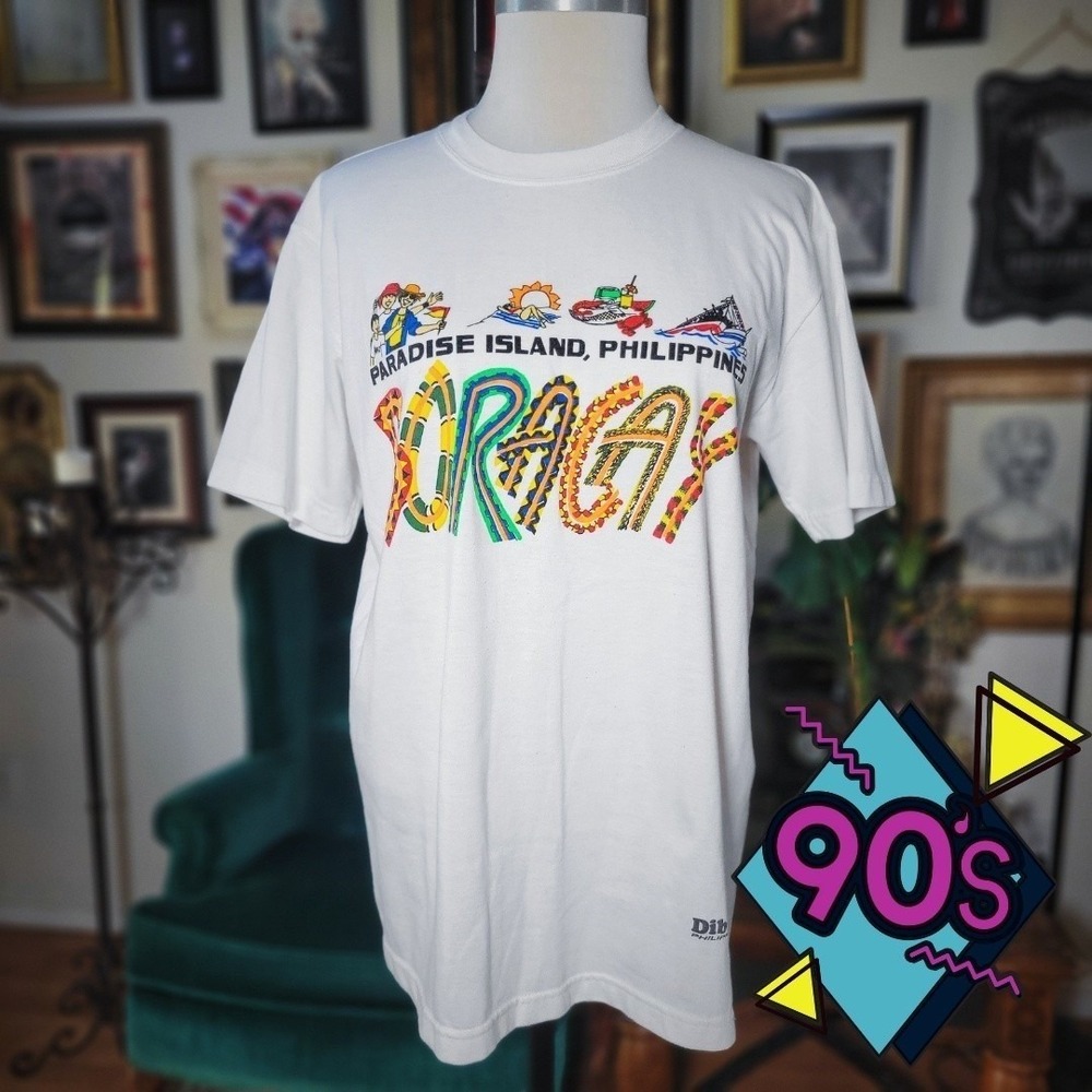 Dibuho Boracay Philippines Shirt Vintage‎ 90s Paradise Island Souvenir Graphic